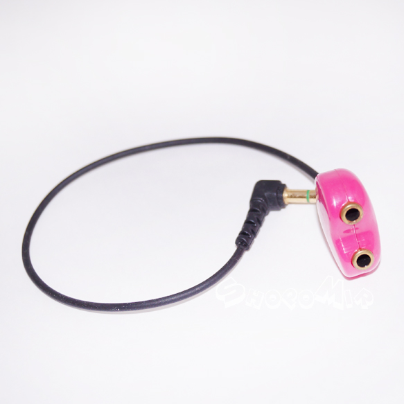 Разветвитель для наушников "Сердце" розовый