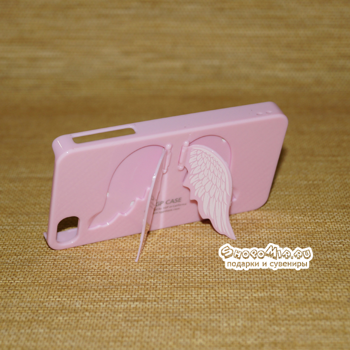 Чехол на iPhone с крылышками-подставкой "Angel Wings Series" розовый