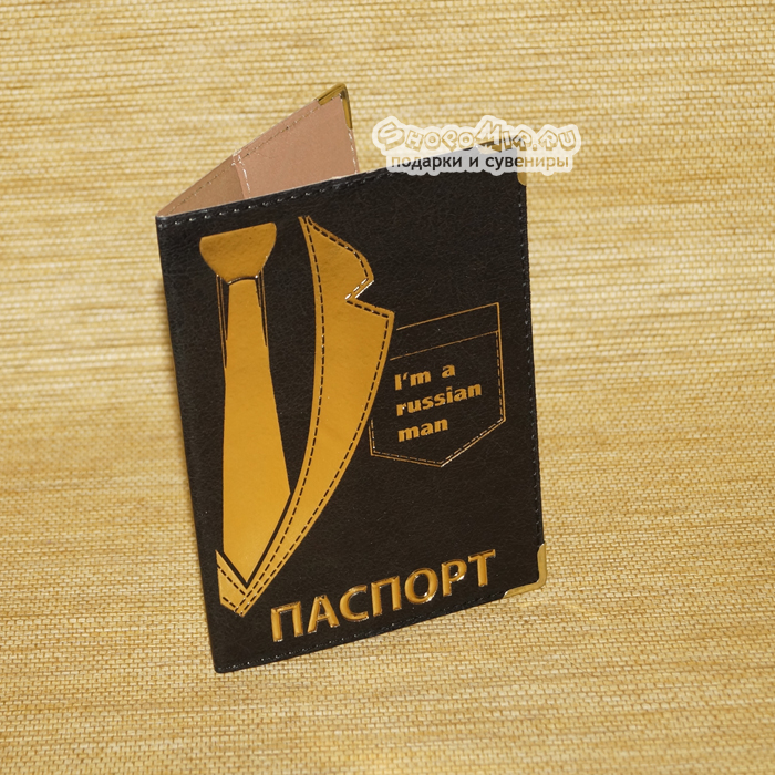 Обложка для паспорта "Russian Man" кожзам